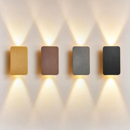 Minimalist LED Wall Sconce | Flat Metal Rectangle