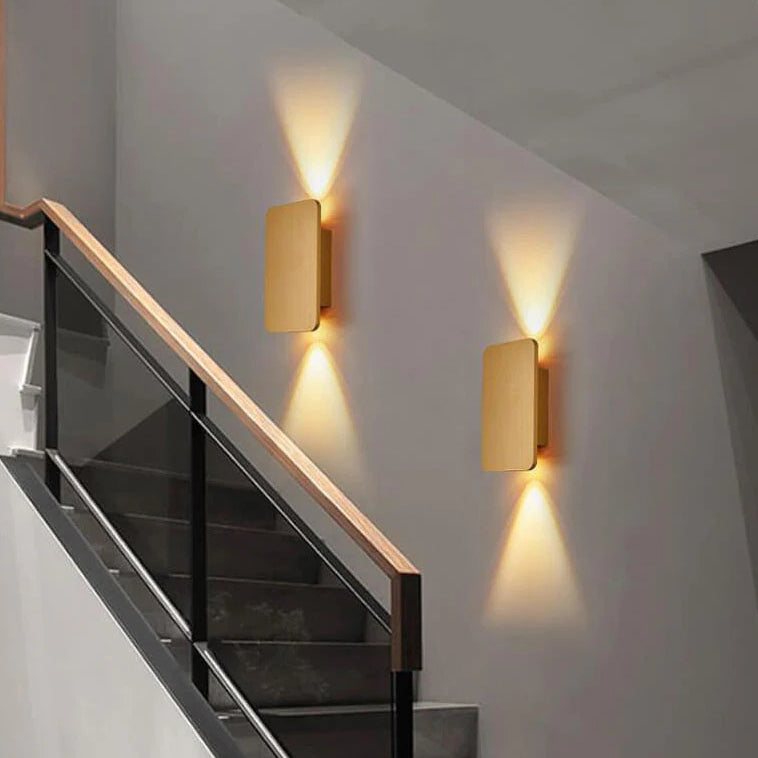 Minimalist LED Wall Sconce | Flat Metal Rectangle