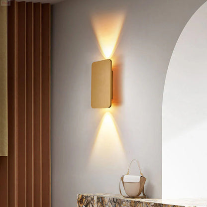 Minimalist LED Wall Sconce | Flat Metal Rectangle