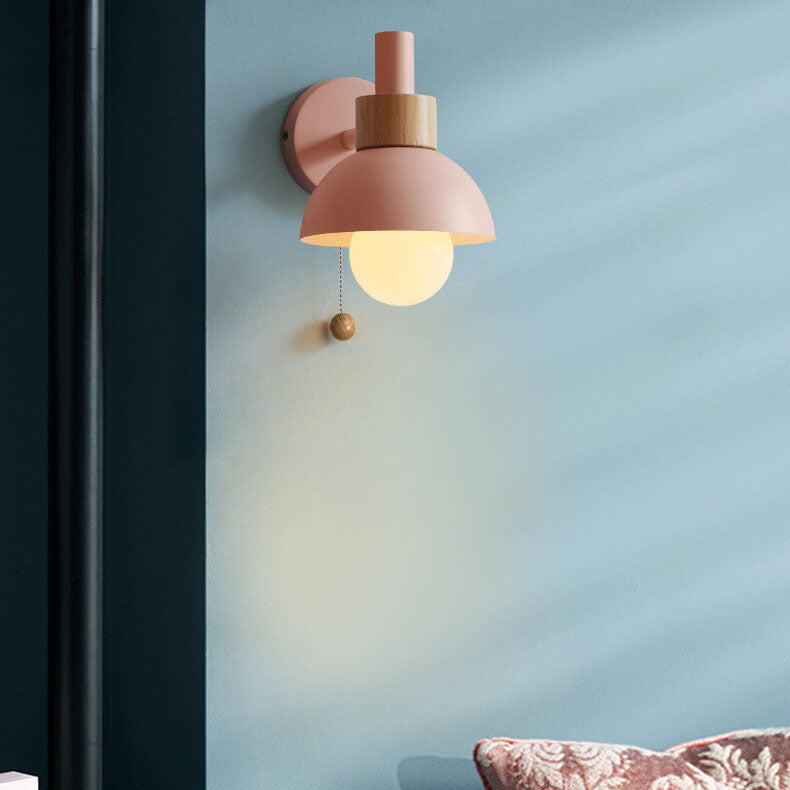 Nordic Wall Sconce | Pastel Base with Glass Globe