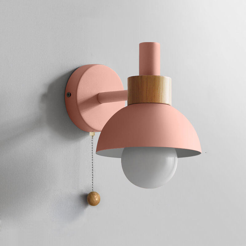 Nordic Wall Sconce | Pastel Base with Glass Globe