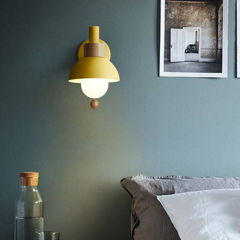 Nordic Wall Sconce | Pastel Base with Glass Globe