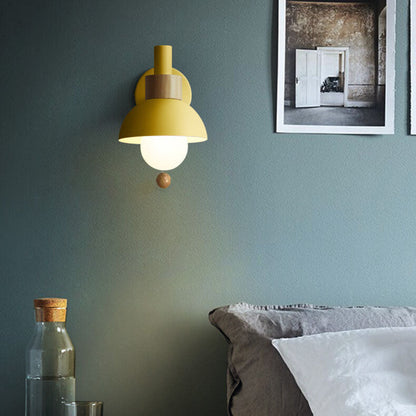 Nordic Wall Sconce | Pastel Base with Glass Globe