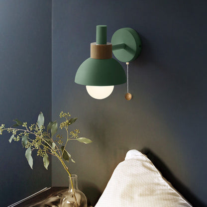 Nordic Wall Sconce | Pastel Base with Glass Globe