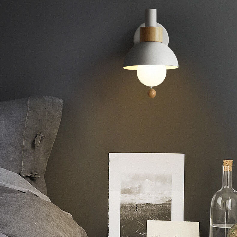 Nordic Wall Sconce | Pastel Base with Glass Globe