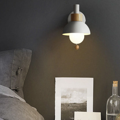 Nordic Wall Sconce | Pastel Base with Glass Globe