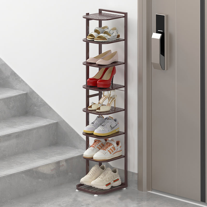 Pebble Pattern Metal Shoe Rack 5–10 Tier