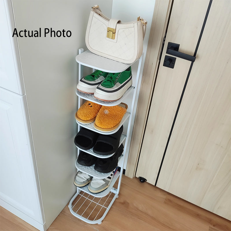 Pebble Pattern Metal Shoe Rack 5–10 Tier