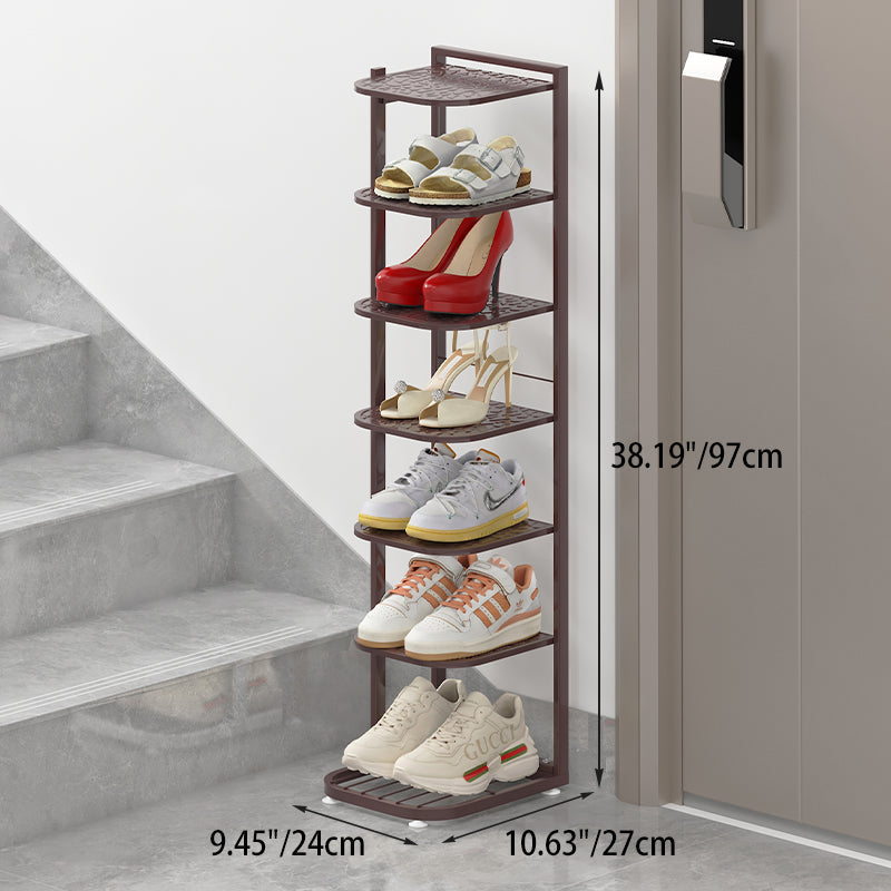 Pebble Pattern Metal Shoe Rack 5–10 Tier