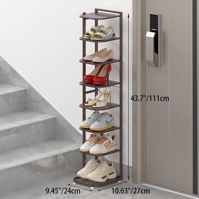 Pebble Pattern Metal Shoe Rack 5–10 Tier