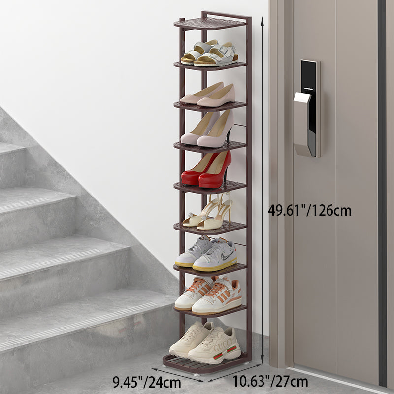 Pebble Pattern Metal Shoe Rack 5–10 Tier