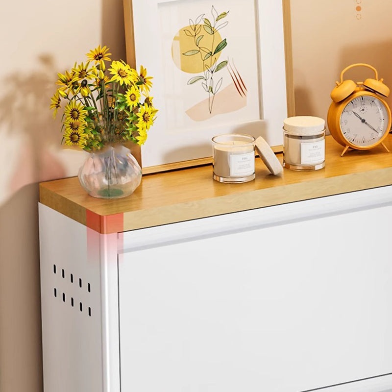 Slim Steel Flip Drawer Shoe Cabinet – Entryway Storage 3–4 Tier