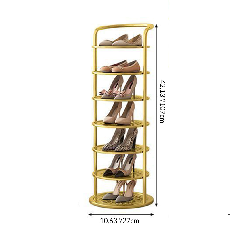Round Tiered Metal Shoe Rack