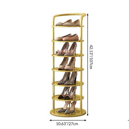 Round Tiered Metal Shoe Rack