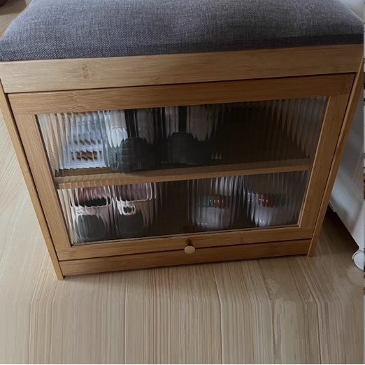 Japanese Bamboo Ventilated Shoe Bench – Entryway Storage