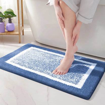Non Slip Geometric Bath Mat | Microfiber Bathroom Rug