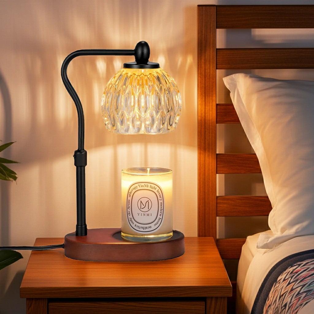 Black Crystal Candle Warmer Lamp