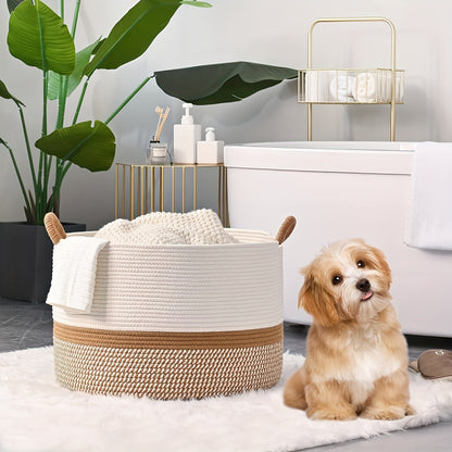 Boho Cotton Storage Basket - Durable, Versatile, Stylish Organizer 3