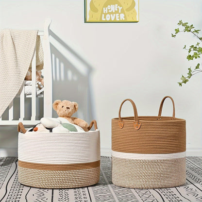 Boho Cotton Storage Basket - Durable, Versatile, Stylish Organizer 4