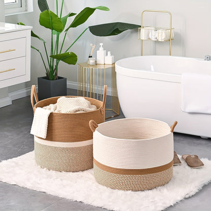 Boho Cotton Storage Basket - Durable, Versatile, Stylish Organizer 7