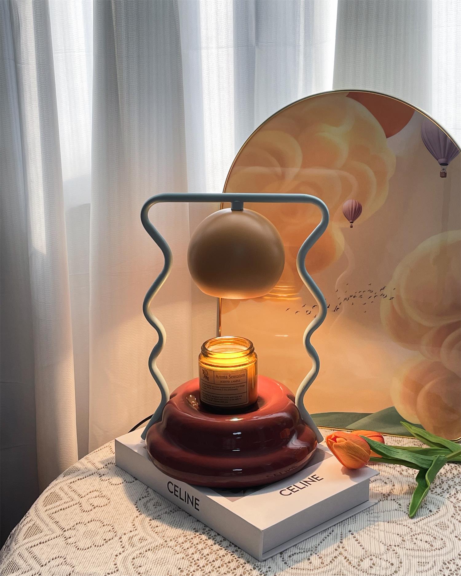 Hourglass Sculptural Candle Warmer Lamp