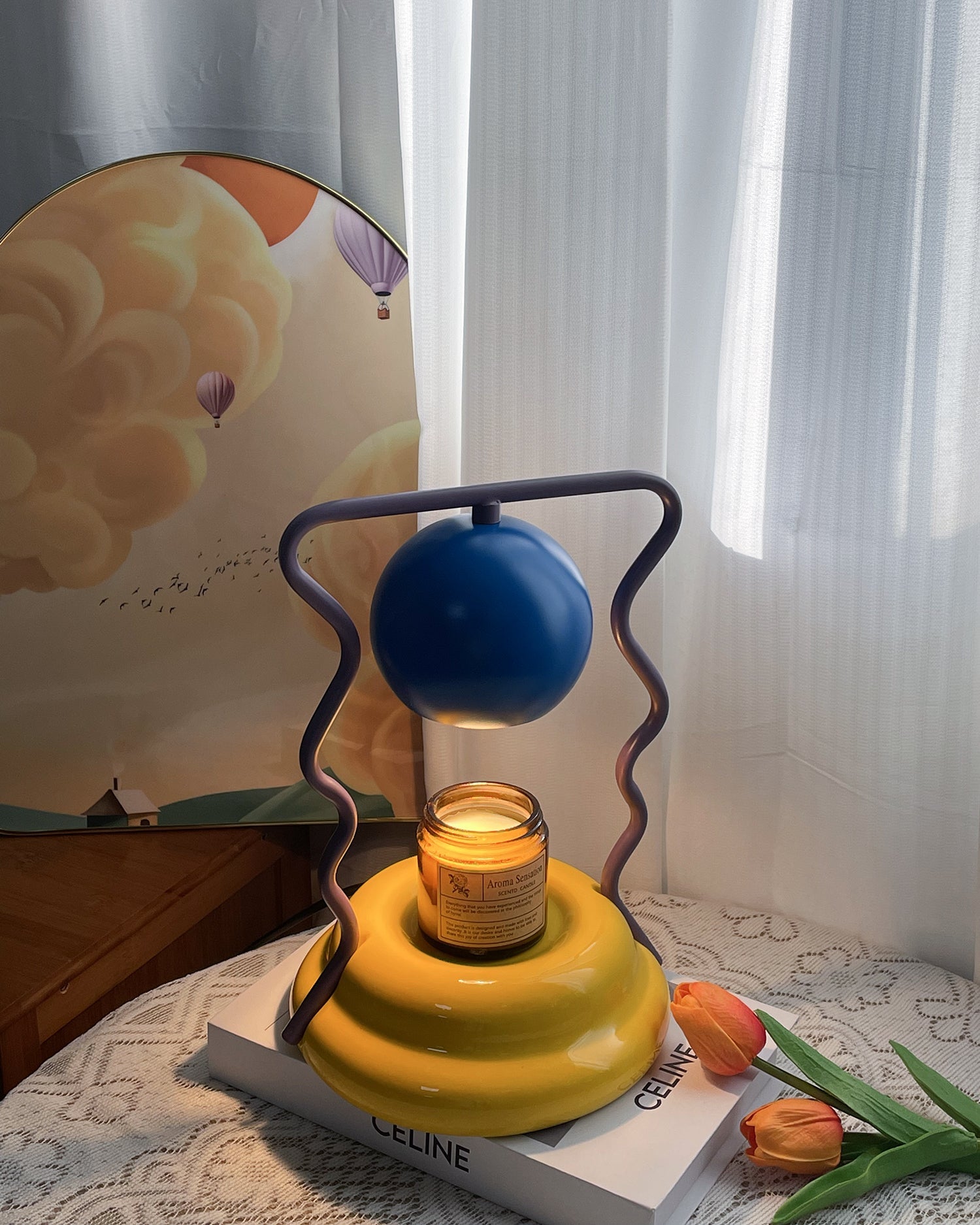 Hourglass Sculptural Candle Warmer Lamp