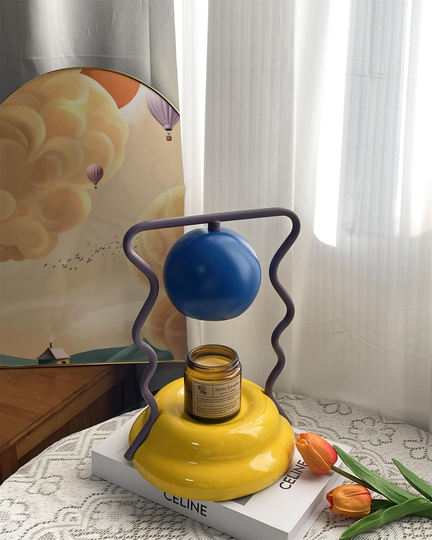 Hourglass Sculptural Candle Warmer Lamp