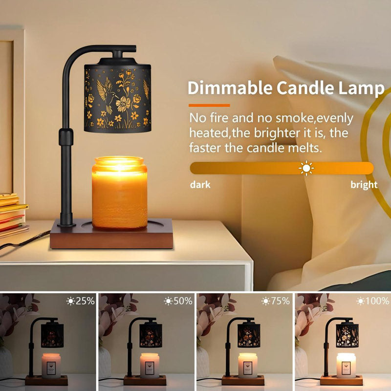 Hummingbird Shade Candle Warmer Lamp with Dimmer