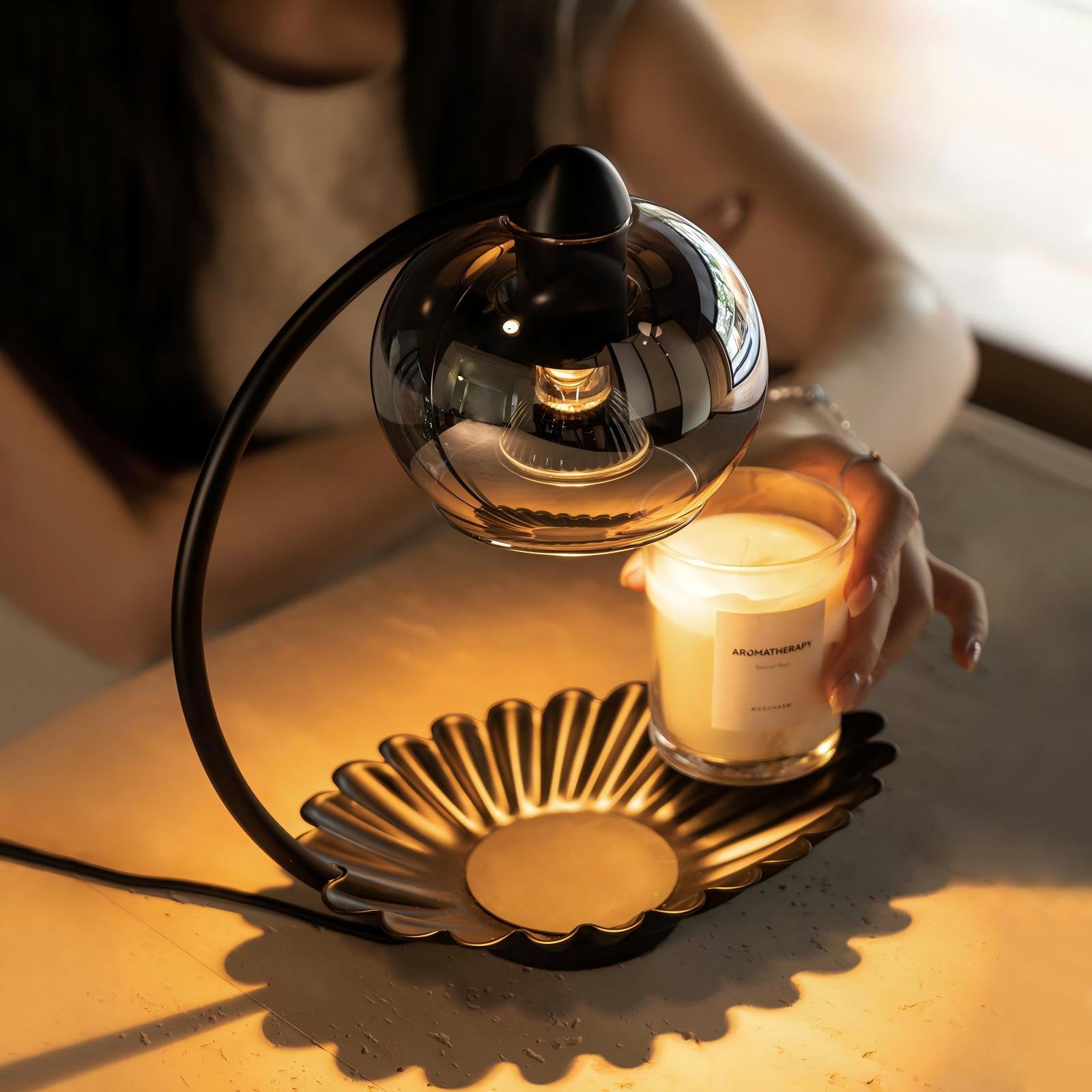 Glass Dome Candle Warmer Lamp with Timer