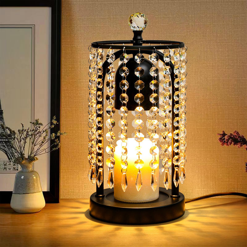 Crystal Beaded Candle Warmer Lamp with Timer and Dimmer