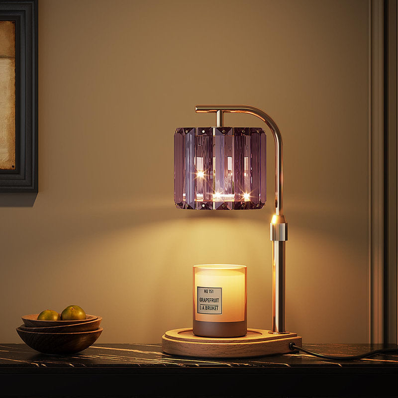 Purple Glass Candle Warmer Lamp
