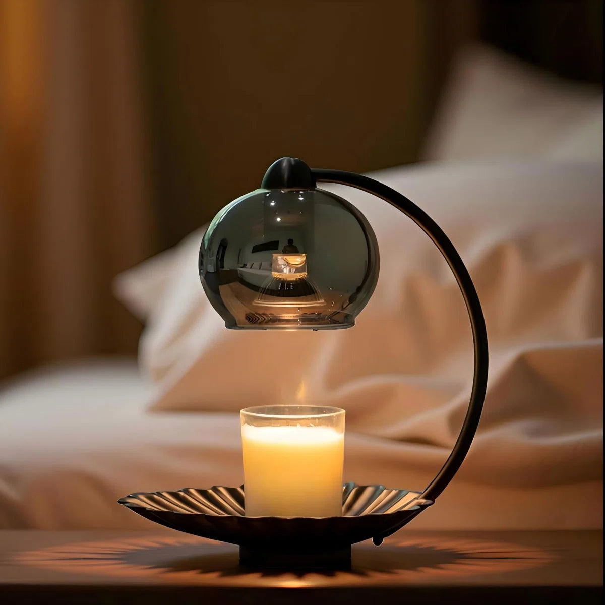 Glass Dome Candle Warmer Lamp with Timer