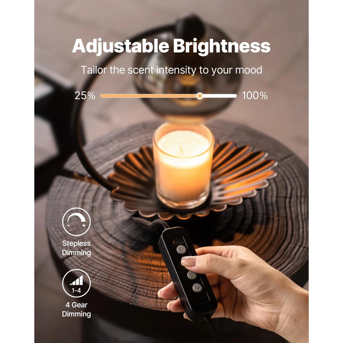 Glass Dome Candle Warmer Lamp with Timer