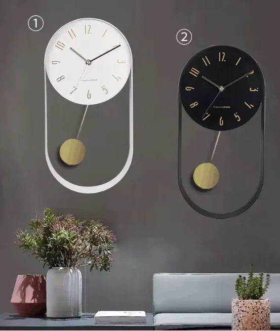 Dual Dial Pendulum Wall Clock