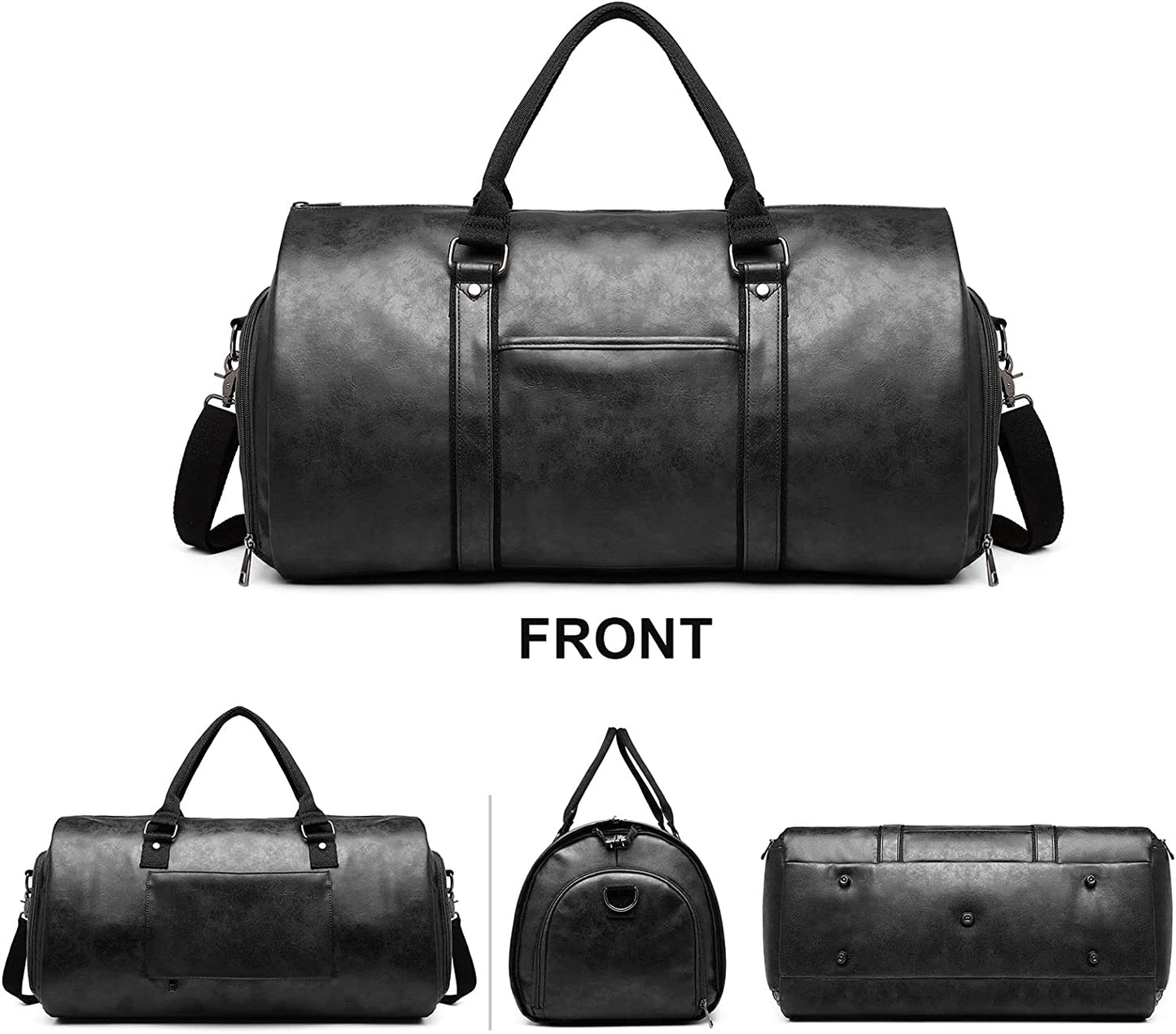 Leather Garment Duffel Bag | Convertible Travel Suit Bag