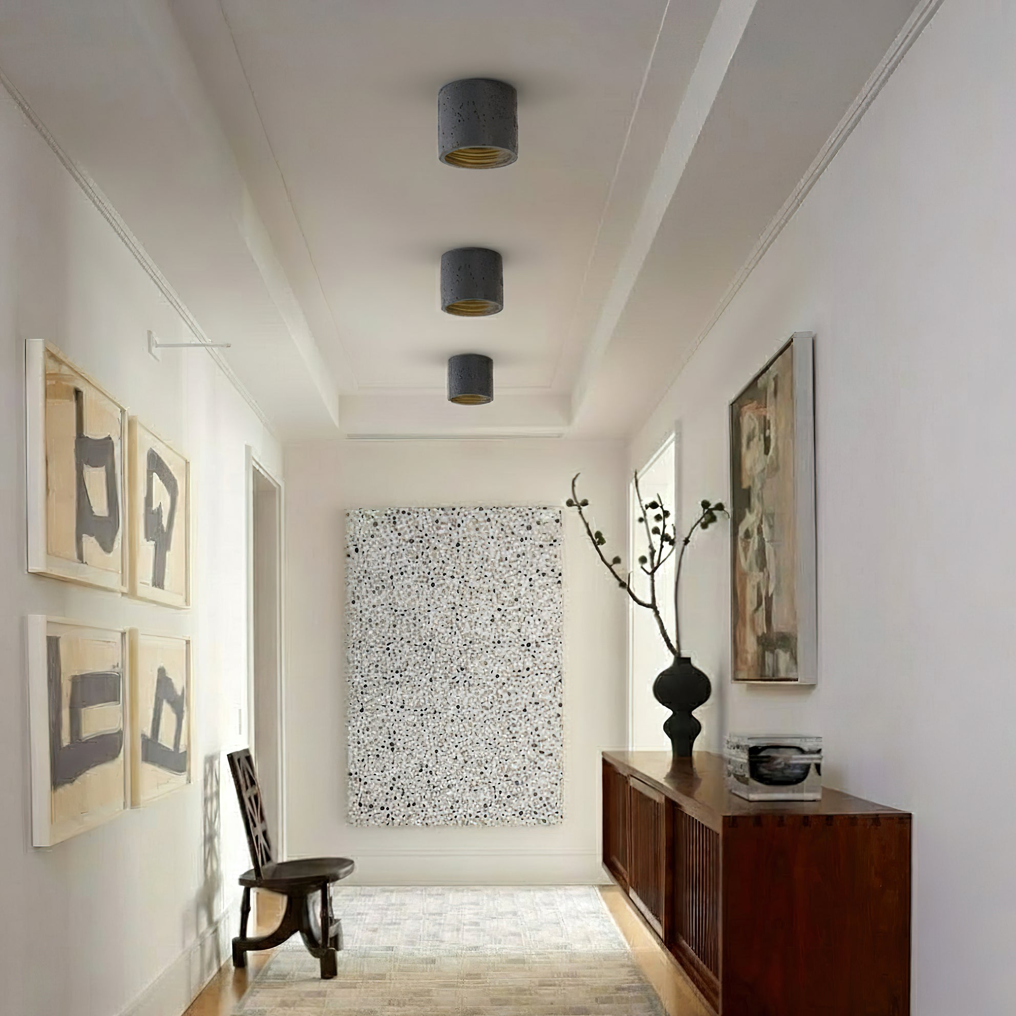 Fabric Shade Flush Mount Ceiling Light