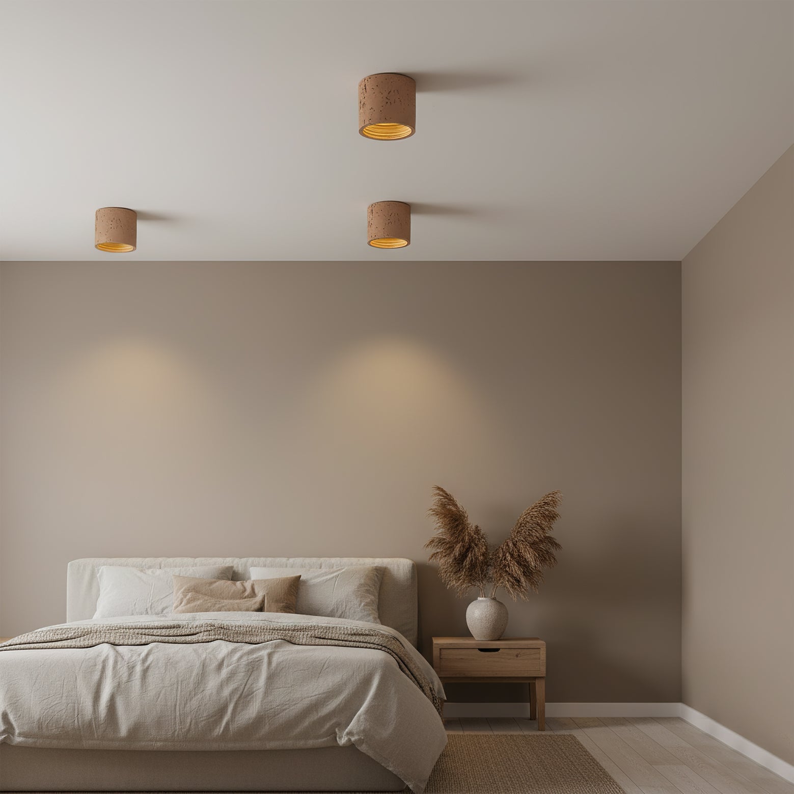 Fabric Shade Flush Mount Ceiling Light