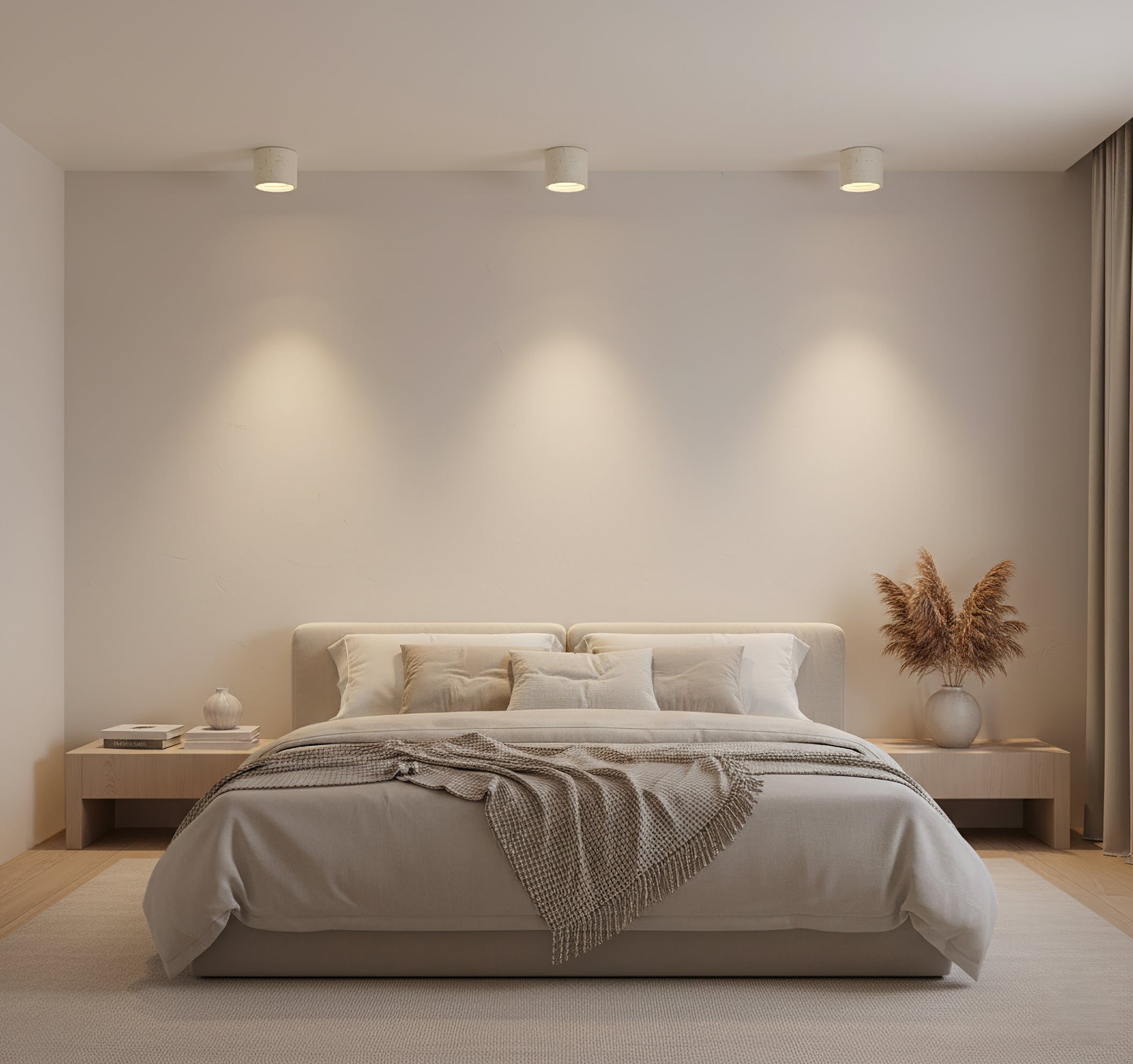 Fabric Shade Flush Mount Ceiling Light