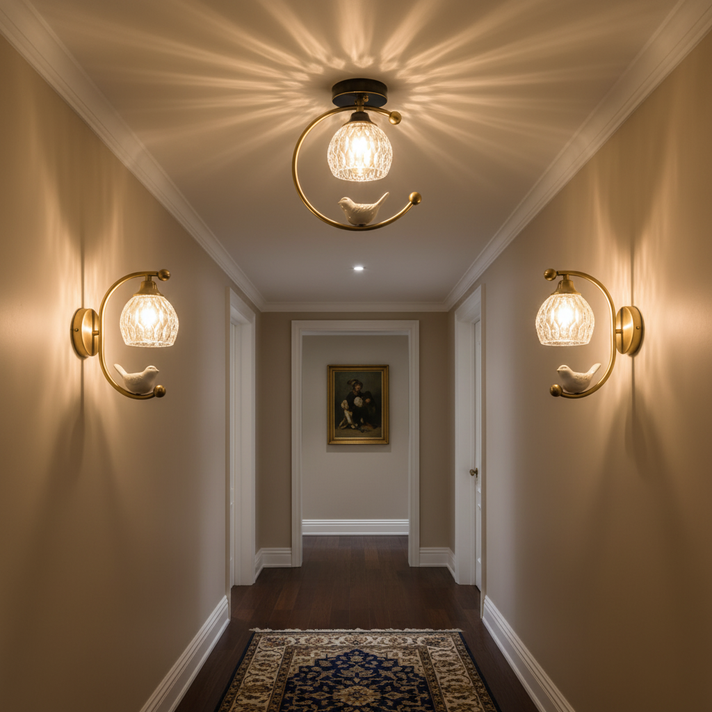 Ceramic Bird Flush Mount Ceiling Light