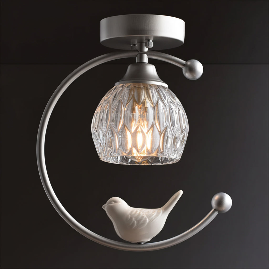 Ceramic Bird Flush Mount Ceiling Light
