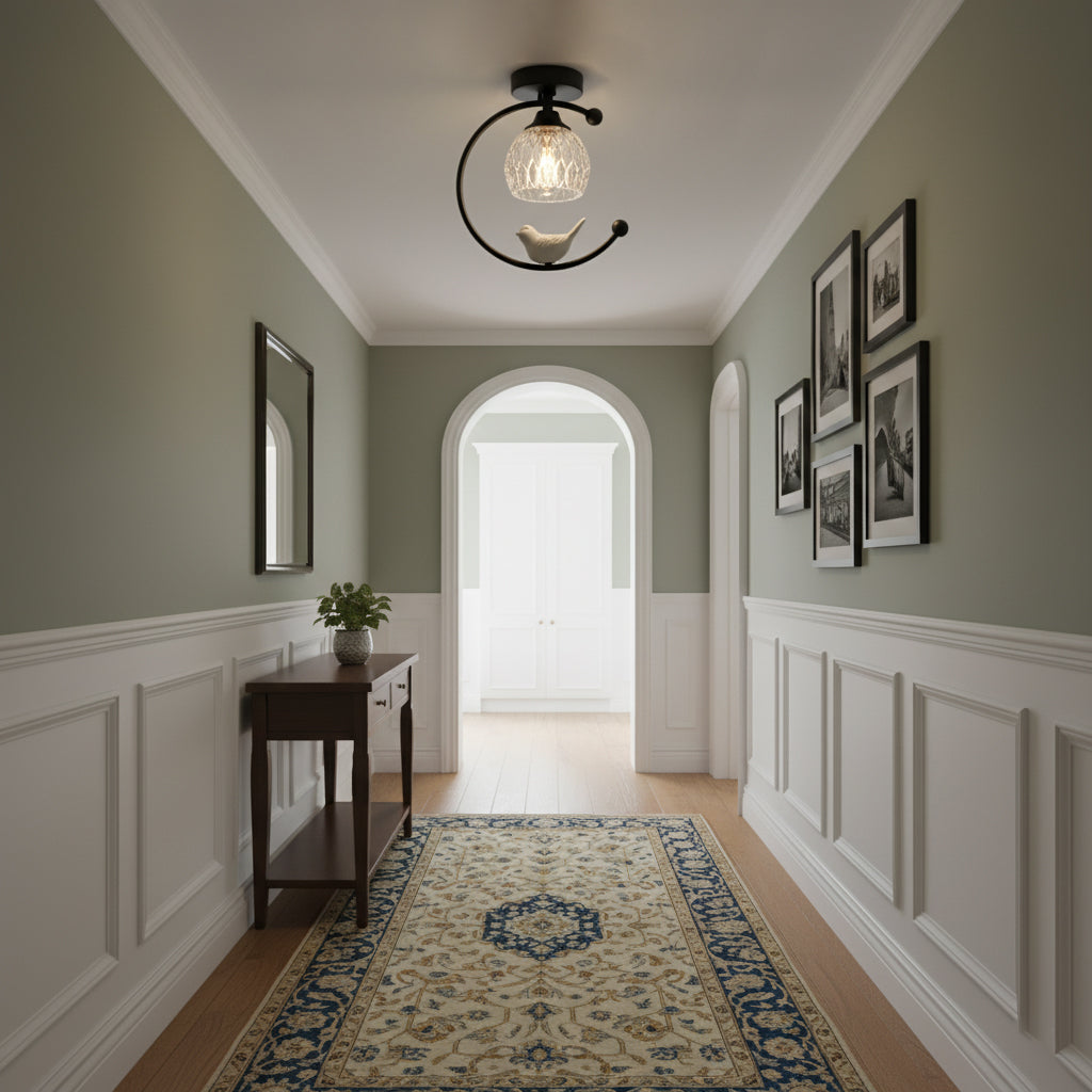 Ceramic Bird Flush Mount Ceiling Light