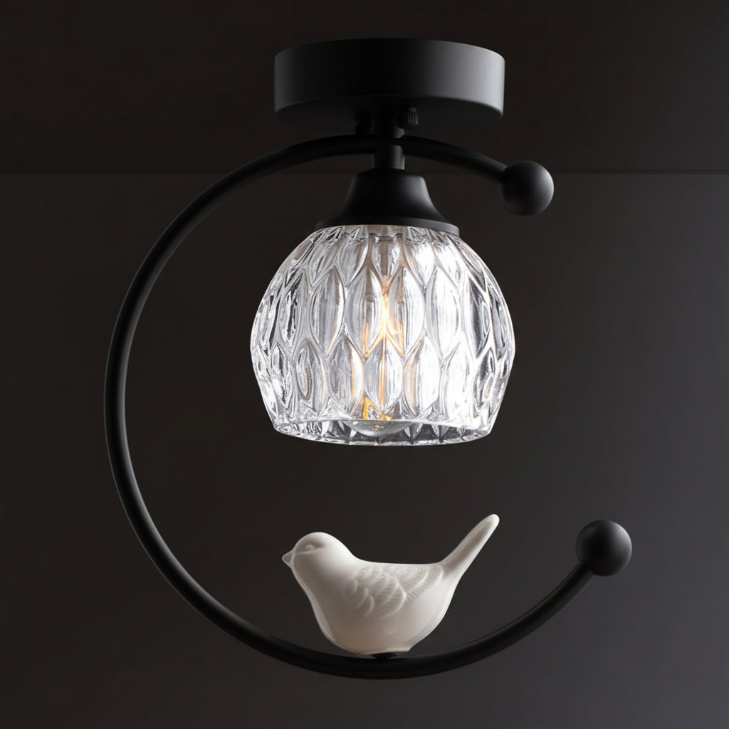 Ceramic Bird Flush Mount Ceiling Light