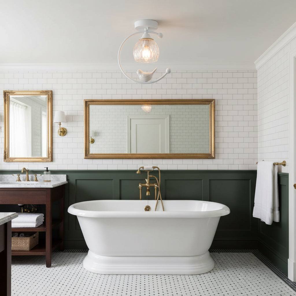 Ceramic Bird Flush Mount Ceiling Light