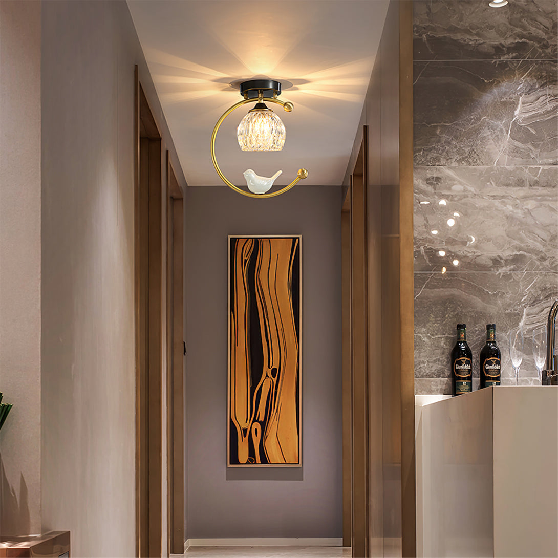 Ceramic Bird Flush Mount Ceiling Light