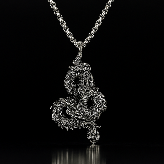 Drakhan Coil - Men’s Stainless Steel Dragon Necklace