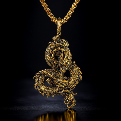 Drakhan Coil - Men’s Stainless Steel Dragon Necklace