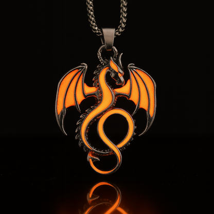 Skyflame Crest - Nightglyphs Luminescent Dragon Necklace