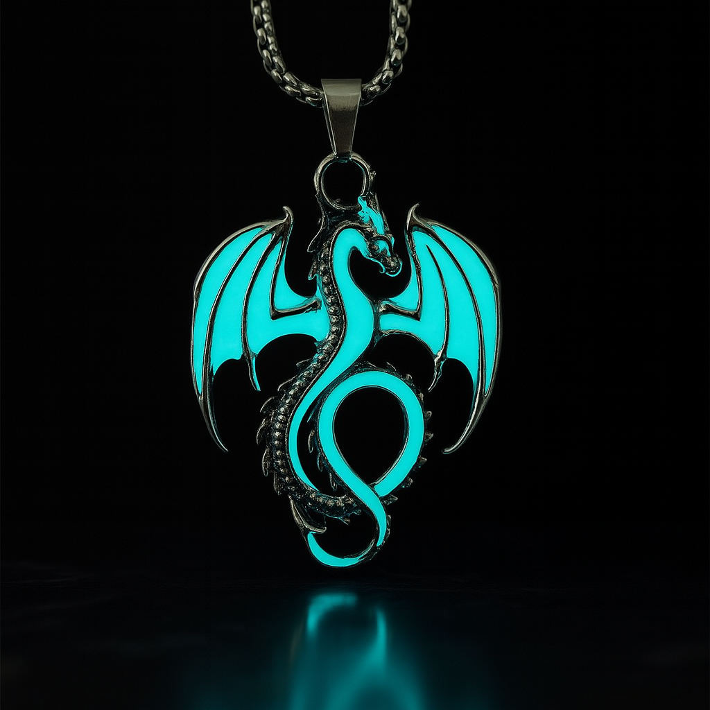 Skyflame Crest - Nightglyphs Luminescent Dragon Necklace