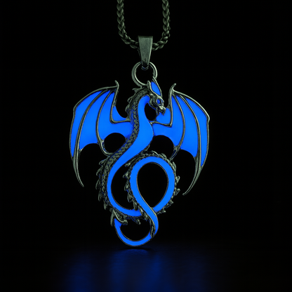 Skyflame Crest - Nightglyphs Luminescent Dragon Necklace