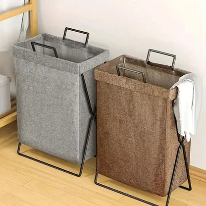 Collapsible Laundry Basket - Space-Saving Design with Metal Frame 1